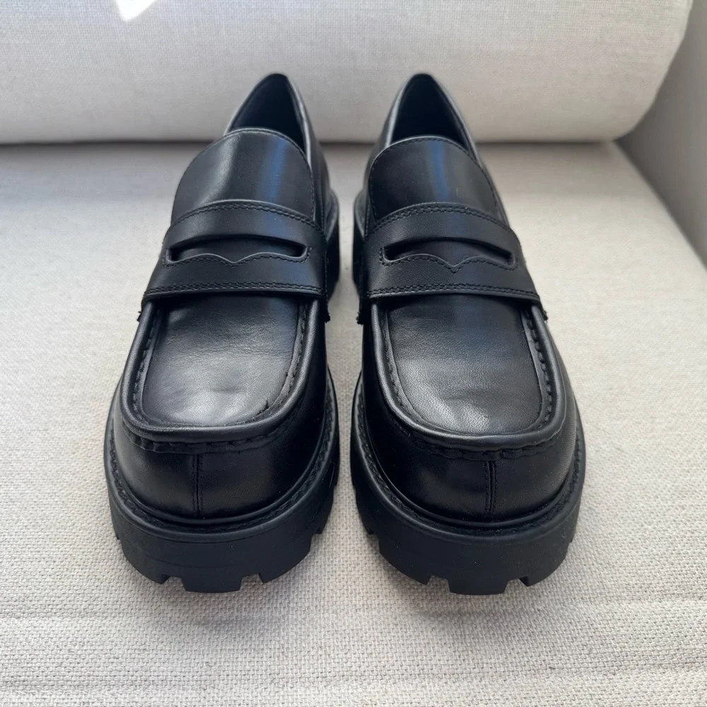Vagabond Black Chunky Leather Loafers sz 6 - Picture 1 of 7